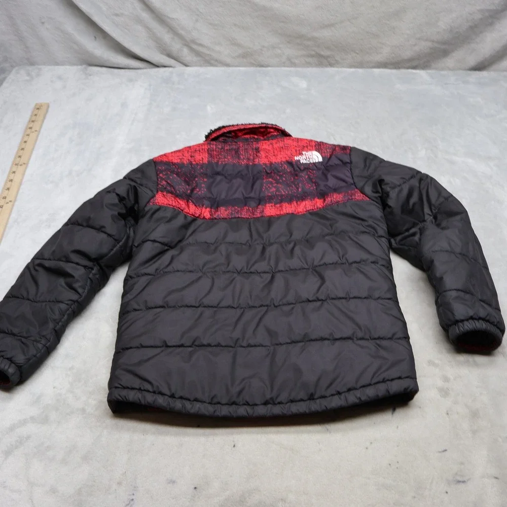 North Face Jacket Boy Small 7/8 Black Reversible Mount Chimborazo Winter Puffer